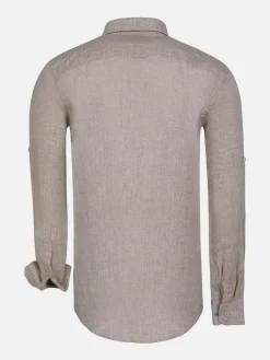 Wam Denim Redention Linen Beige Overhemd Lange Mouw| Overhemd Lange Mouwen