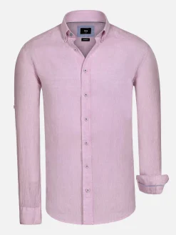 Wam Denim Redention Linen Pink Overhemd Lange Mouw| Overhemd Lange Mouwen