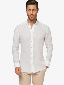 Wam Denim Overhemd Lange Mouwen<Redention Linen White Overhemd Lange Mouw