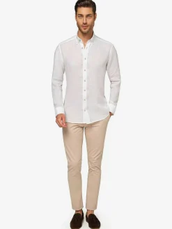 Wam Denim Redention Linen White Overhemd Lange Mouw| Overhemd Lange Mouwen
