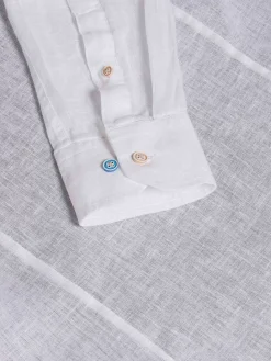 Wam Denim Redention Linen White Overhemd Lange Mouw| Overhemd Lange Mouwen