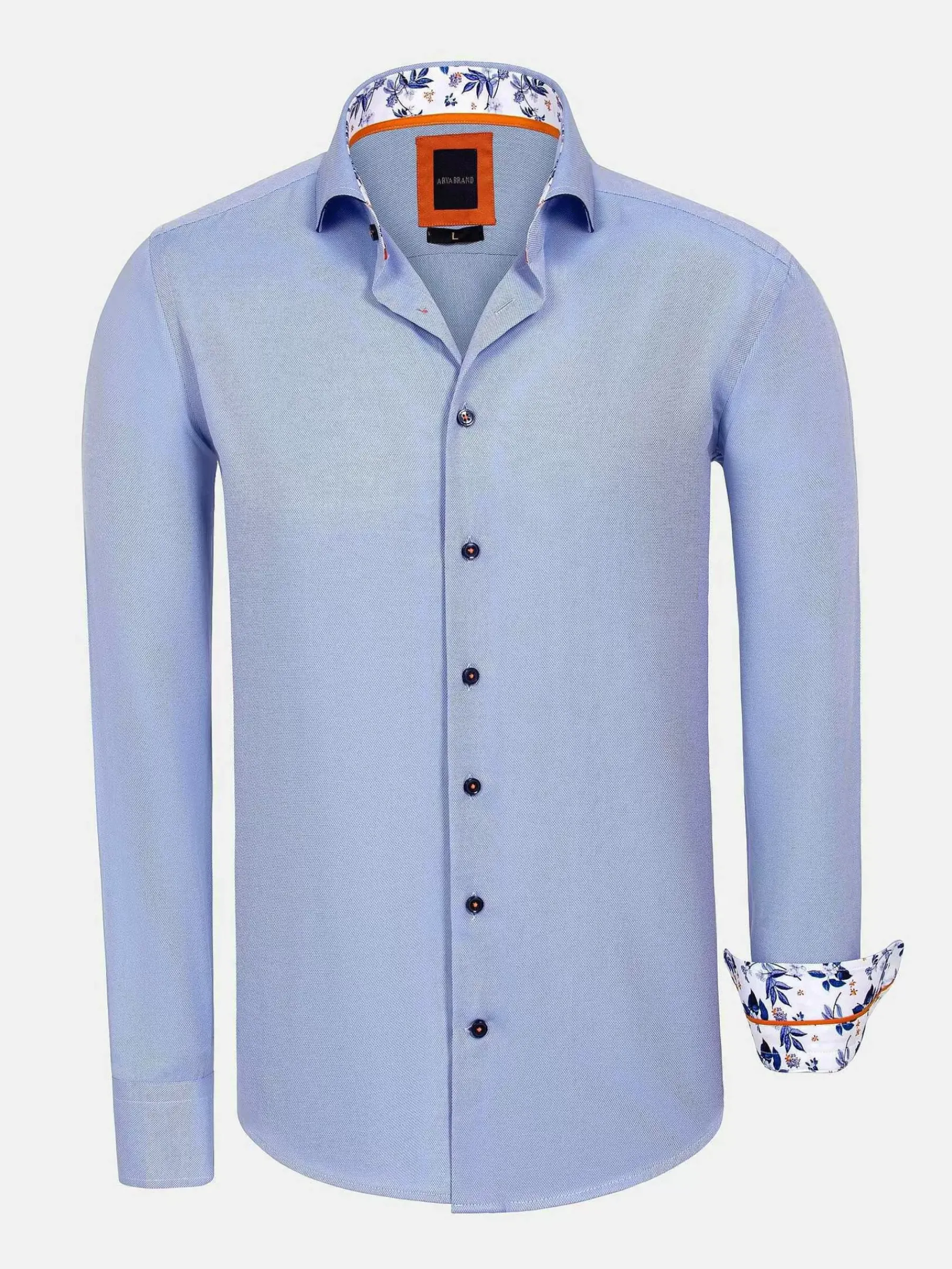 Wam Denim Overhemd Lange Mouwen<Redon Blue Poplin Plain Overhemd Longe Mouw