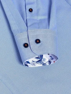 Wam Denim Overhemd Lange Mouwen<Redon Blue Poplin Plain Overhemd Longe Mouw