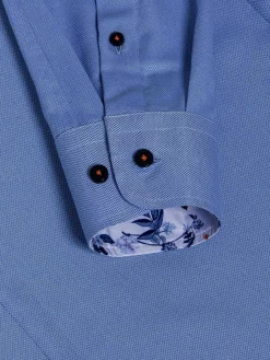 Wam Denim Overhemd Lange Mouwen<Redon Indigo Poplin Plain Overhemd Longe Mouw