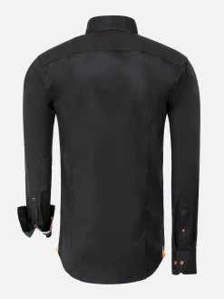 Wam Denim Romney Solid Black Overhemd Lange Mouw| Overhemd Lange Mouwen