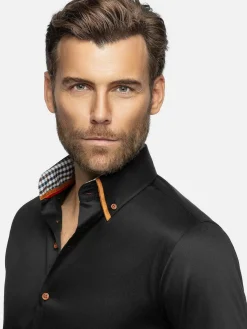 Wam Denim Romney Solid Black Overhemd Lange Mouw| Overhemd Lange Mouwen