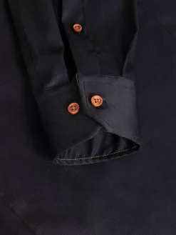 Wam Denim Romney Solid Black Overhemd Lange Mouw| Overhemd Lange Mouwen