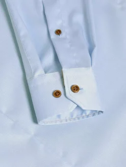 Wam Denim Overhemd Lange Mouwen<Romney Solid Light Blue Overhemd Lange Mouw