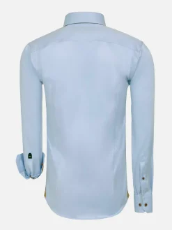 Wam Denim Romney Solid Light Blue Overhemd Lange Mouw| Overhemd Lange Mouwen