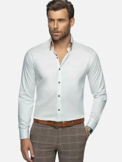 Wam Denim Romney Solid White Overhemd Lange Mouw| Overhemd Lange Mouwen