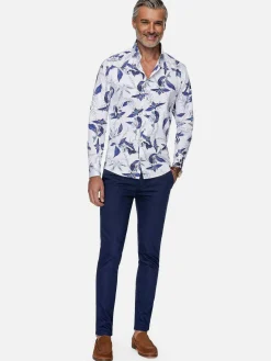 Wam Denim Overhemd Lange Mouwen<Santorini White Floral Print Overhemd Lange Mouw