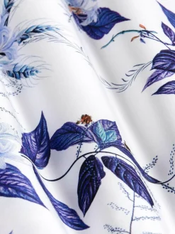 Wam Denim Santorini White Floral Print Overhemd Lange Mouw| Overhemd Lange Mouwen