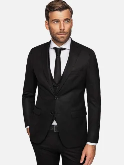 Wam Denim Colberts<Scottsville Notch Lapel Black Suit Colbert