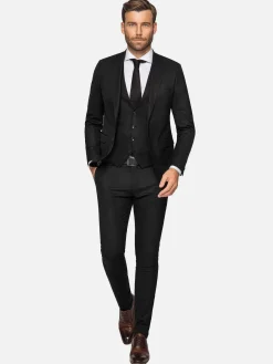 Wam Denim Scottsville Notch Lapel Black Suit Colbert| Colberts