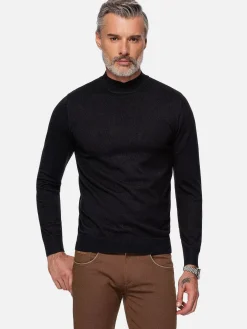 Wam Denim Siena Round-Necked Black Sweater| Sweaters