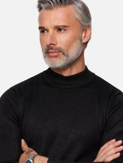 Wam Denim Siena Round-Necked Black Sweater| Sweaters