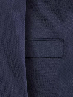 Wam Denim Single Breasted Textured Navy Colbert| Colberts