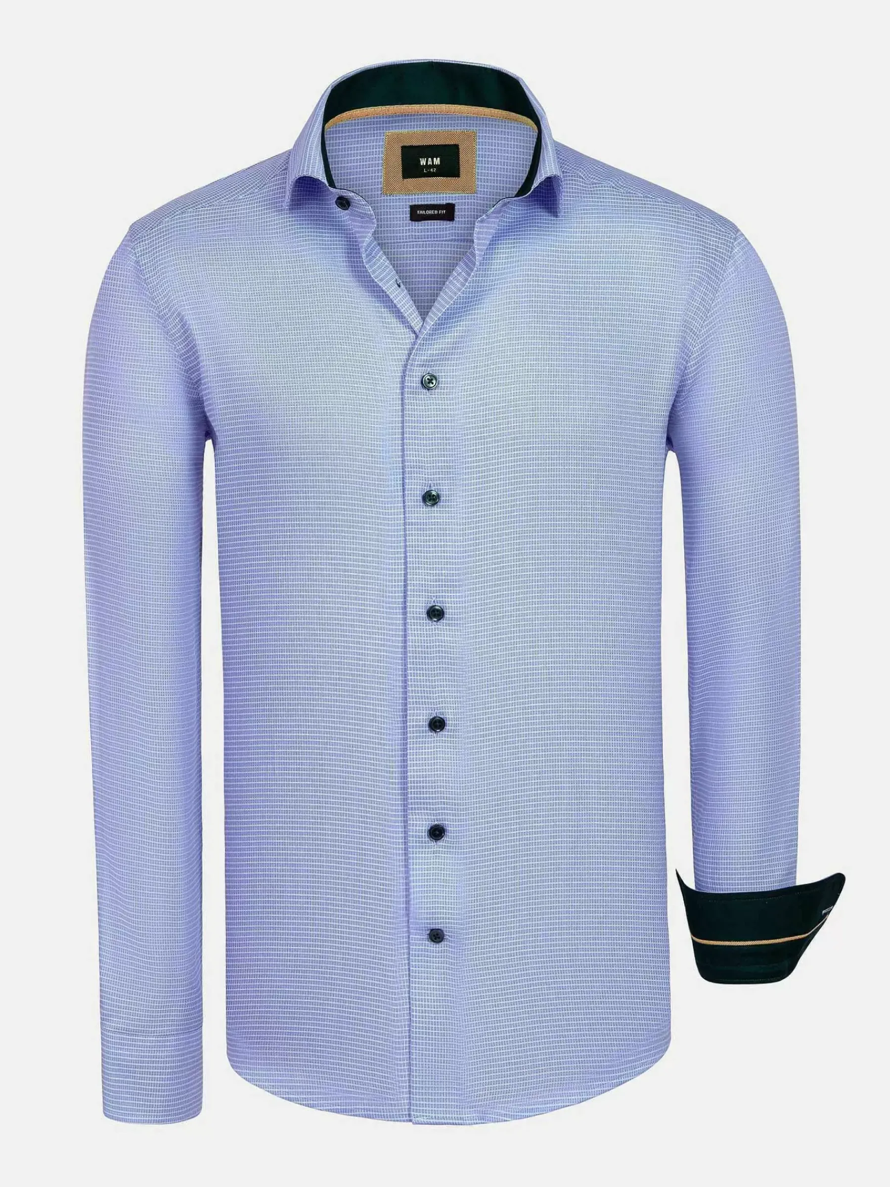 Wam Denim Overhemd Lange Mouwen<Sky Lake Blue Micro Patterned Long Sleeve Shirt