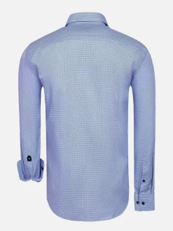 Wam Denim Sky Lake Blue Micro Patterned Long Sleeve Shirt| Overhemd Lange Mouwen