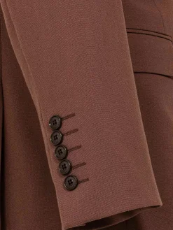 Wam Denim Slim Fit Brown Textured Colbert| Colberts