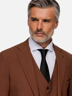 Wam Denim Slim Fit Brown Textured Colbert| Colberts