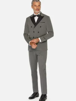 Wam Denim Colberts<Slim Fit Double Breasted Grey Colbert