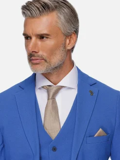 Wam Denim Slim Fit Indigo Textured Colbert| Colberts