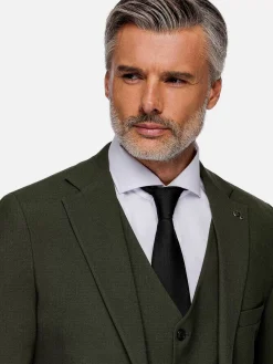 Wam Denim Slim Fit Khaki Textured Colbert| Colberts