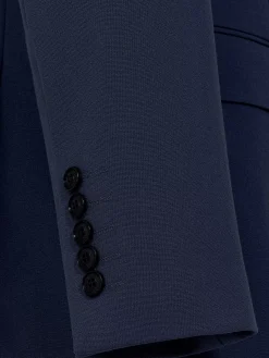 Wam Denim Slim Fit Navy Textured Colbert| Colberts