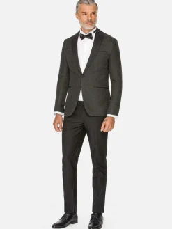 Wam Denim Slim Fit Textured Black Tuxedo Colbert| Colberts