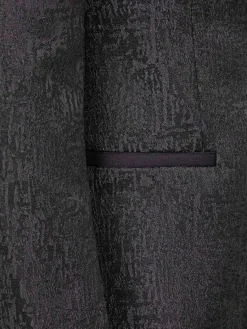 Wam Denim Slim Fit Textured Black Tuxedo Colbert| Colberts