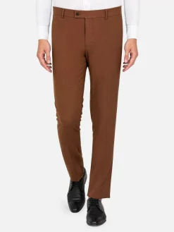 Wam Denim Slim Fit Textured Brown Pantalon| Pantalons