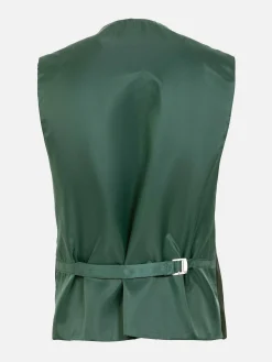 Wam Denim Slim Fit Textured Green Gilet| Gilets