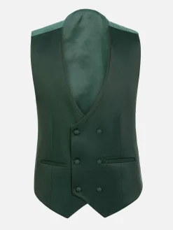 Wam Denim Slim Fit Textured Green Gilet| Gilets