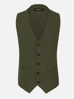 Wam Denim Gilets<Slim Fit Textured Khaki Gilet