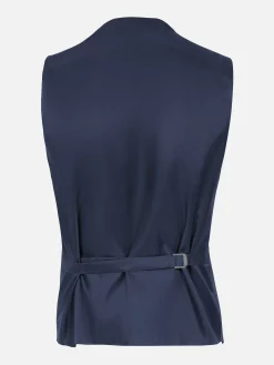 Wam Denim Slim Fit Textured Navy Gilet| Gilets