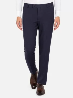 Wam Denim Slim Fit Textured Navy Pantalon| Pantalons