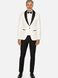 Wam Denim Slim Fit White Tuxedo Colbert| Colberts