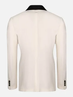 Wam Denim Slim Fit White Tuxedo Colbert| Colberts