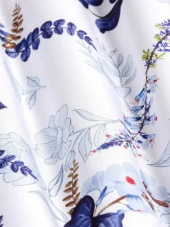 Wam Denim Sullivan White Floral Print Overhemd Lange Mouw| Overhemd Lange Mouwen