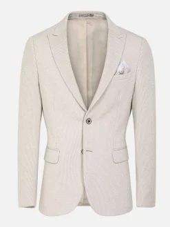 Wam Denim Sur Mer Slim Fit Single Breasted Beige Colbert| Colberts