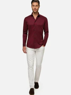 Wam Denim Tempesta Plain Cotton Purple Overhemd Lange Mouw| Overhemd Lange Mouwen