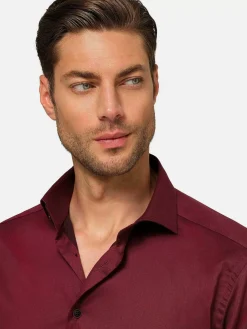 Wam Denim Tempesta Plain Cotton Purple Overhemd Lange Mouw| Overhemd Lange Mouwen