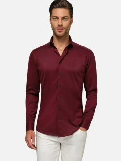 Wam Denim Tempesta Plain Cotton Purple Overhemd Lange Mouw| Overhemd Lange Mouwen