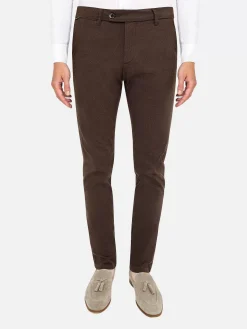 Wam Denim Thor Mini Pattern Check Brown Chino| Chino'S