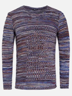 Wam Denim Truien Tuscon Royal Blue Brown| Truien