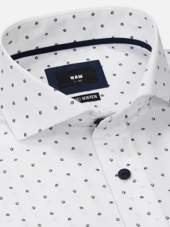 Wam Denim Overhemd Lange Mouwen<Verdantia Coffee Bean Pattern White Overhemd Lange Mouw
