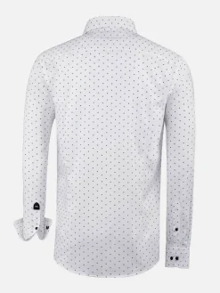 Wam Denim Overhemd Lange Mouwen<Verdantia Coffee Bean Pattern White Overhemd Lange Mouw