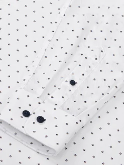 Wam Denim Overhemd Lange Mouwen<Verdantia Coffee Bean Pattern White Overhemd Lange Mouw