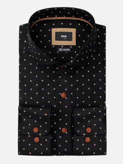 Wam Denim Overhemd Lange Mouwen<Verdantia Coffee Bean Pattern Black Overhemd Lange Mouw